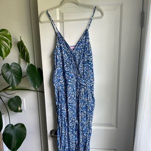 Lilly Pulitzer Blue Spaghetti Strap Jumpsuit Sz M